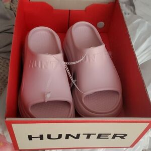 Hunter Blush Pink Slide Clogs
